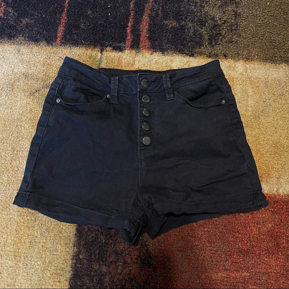 Black High-Rise Shorts